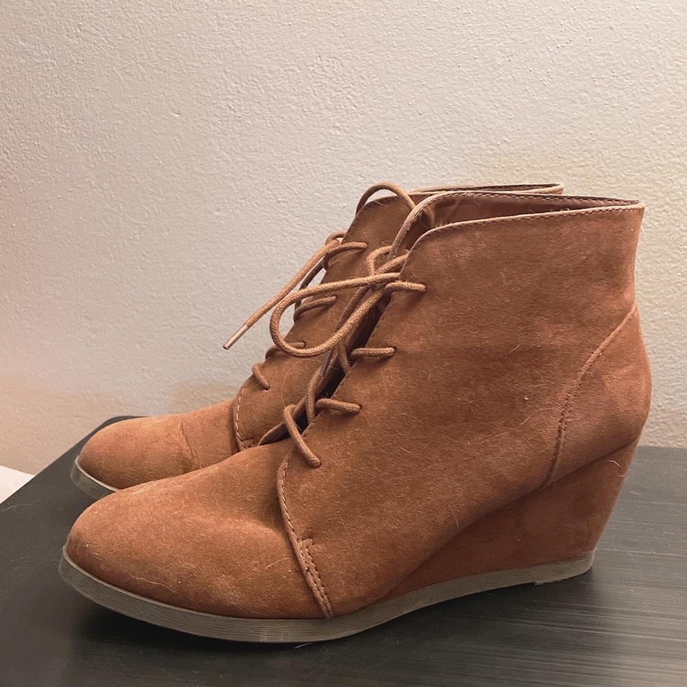 Madden Girl Brown Wedge Booties